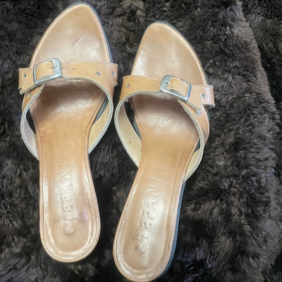 Honey kitten heel Italian leather sandals size 7 - Picture 6 of 12